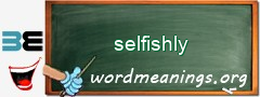 WordMeaning blackboard for selfishly